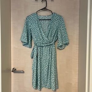 Teal Wrap Dress